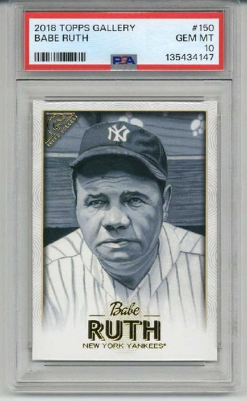 2018 TOPPS GALLERY #150 BABE RUTH NEW YORK YANKEES PSA 10 LOW POP RARE