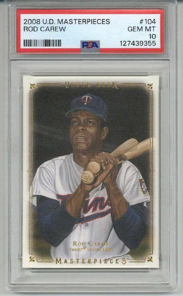 2008 UPPER DECK MASTERPIECES #104 ROD CAREW CARD TWINS PSA 10 LOW POP RARE