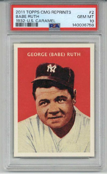 2011 TOPPS CMG REPRINTS 1932 U.S. CARAMEL BABE RUTH YANKEES PSA 10 LOW POP RARE