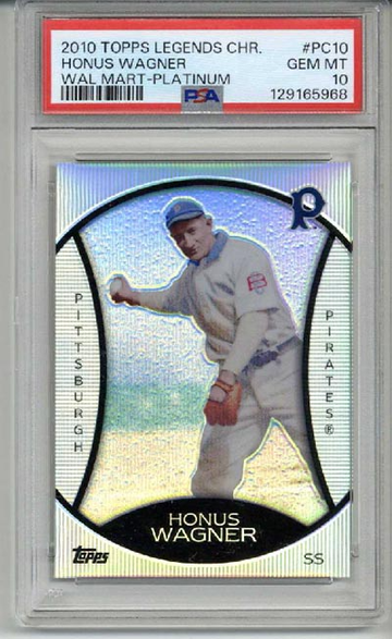 2010 TOPPS WALMART PLATINUM LEGENDS CHROME #PC10 HONUS WAGNER PSA 10 LOW POP