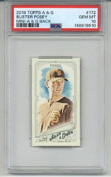 2018 TOPPS ALLEN & GINTER MINI ALLEN & GINTER BACK BUSTER POSEY PSA 10 LOW POP