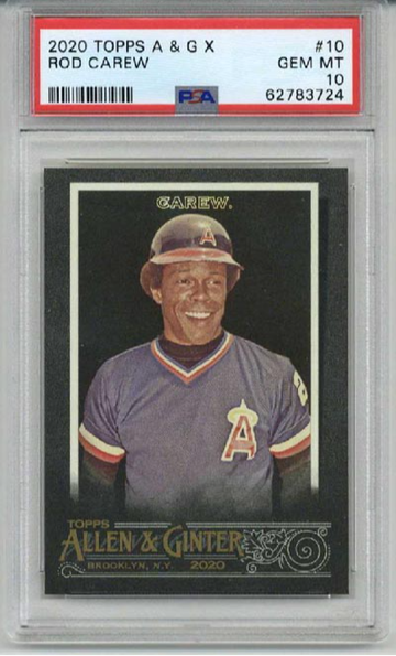 2020 TOPPS ALLEN & GINTER X #10 ROD CAREW CARD ANGELS PSA 10 LOW POP RARE