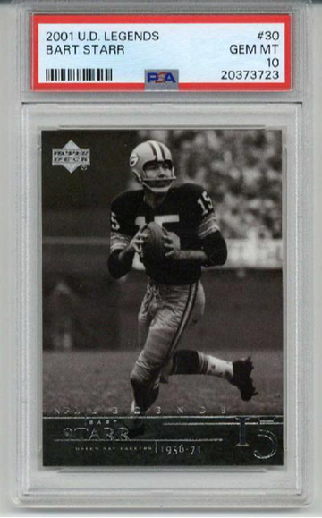 2001 UPPER DECK LEGENDS #30 BART STARR CARD GREEN BAY PACKERS PSA 10 LOW POP