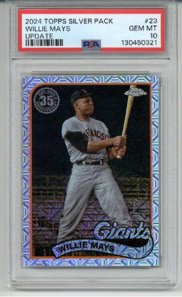2024 TOPPS SILVER PACK 1989 CHROME UPDATE WILLIE MAYS GIANTS PSA 10 LOW POP RARE
