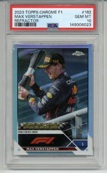 2023 TOPPS CHROME F1 REFRACTOR #162 MAX VERSTAPPEN PSA 10 LOW POP VERY RARE