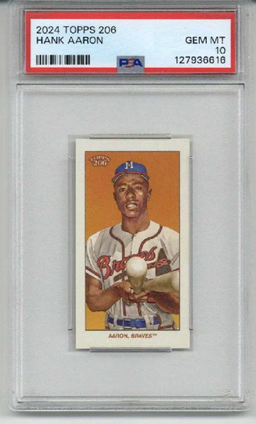 2024 TOPPS 206 HANK AARON CARD MILWAUKEE BRAVES PSA 10 LOW POP VERY RARE