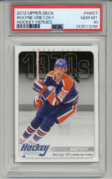 2012 UPPER DECK HOCKEY HEROES #HH27 WAYNE GRETZKY CARD OILERS PSA 10 LOW POP