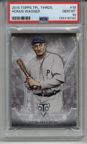 2015 TOPPS TRIPLE THREADS #10 HONUS WAGNER CARD PIRATES PSA 10 LOW POP RARE