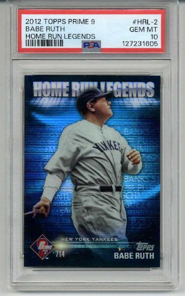 2012 TOPPS PRIME 9 HOME RUN LEGENDS BABE RUTH NEW YORK YANKEES PSA 10 LOW POP