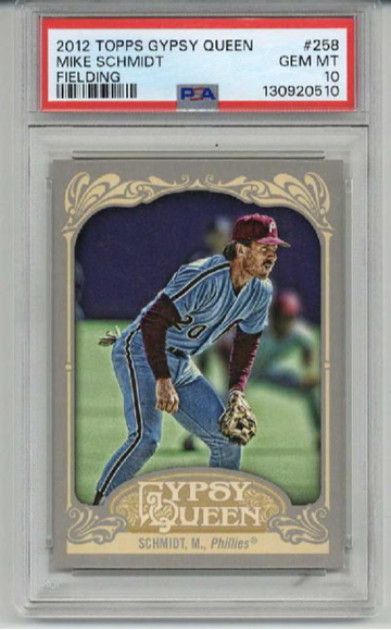 2012 TOPPS GYPSY QUEEN FIELDING #258 MIKE SCHMIDT CARD PHILLIES PSA 10 LOW POP