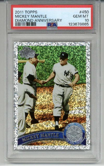 2011 TOPPS DIAMOND ANNIVERSARY #450 MICKEY MANTLE CARD YANKEES PSA 10 LOW POP