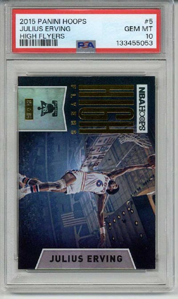 2015 PANINI HOOPS HIGH FLYERS #5 JULIUS DR. J ERVING CARD 76ERS PSA 10 LOW POP