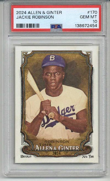 2024 TOPPS ALLEN & GINTER #170 JACKIE ROBINSON CARD DODGERS PSA 10 LOW POP RARE