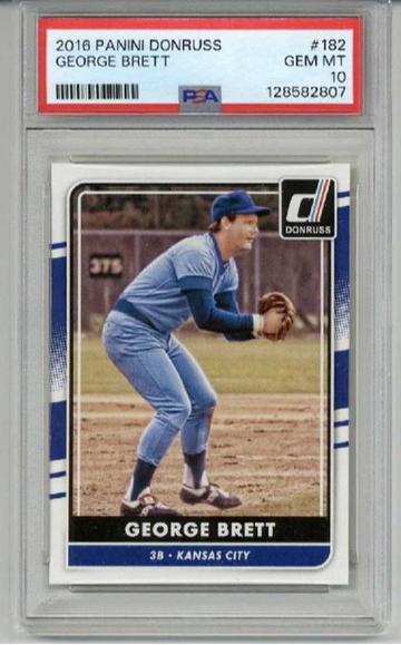 2016 PANINI DONRUSS #182 GEORGE BRETT KANSAS CITY ROYALS PSA 10 LOW POP RARE
