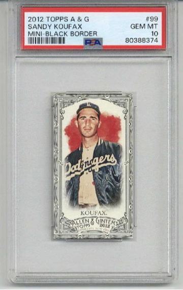 2012 TOPPS ALLEN & GINTER MINI BLACK BORDER #99 SANDY KOUFAX CARD PSA 10 LOW POP