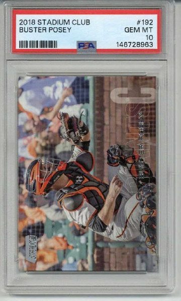 2018 TOPPS STADIUM CLUB #192 BUSTER POSEY CARD GIANTS PSA 10 LOW POP RARE