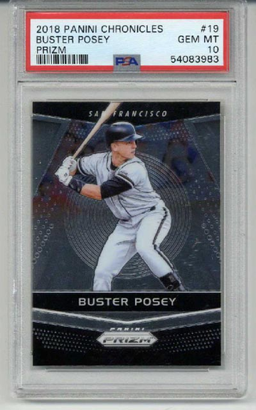 2018 PANINI CHRONICLES PRIZM #19 BUSTER POSEY CARD GIANTS PSA 10 LOW POP RARE