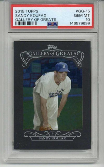 2015 TOPPS GALLERY OF GREATS SANDY KOUFAX CARD BROOKLYN DODGERS PSA 10 LOW POP