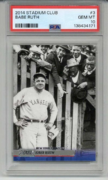 2014 TOPPS STADIUM CLUB #3 BABE RUTH NEW YORK YANKEES PSA 10 LOW POP RARE