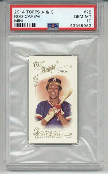 2014 TOPPS ALLEN & GINTER MINI #75 ROD CAREW ANGELS PSA 10 LOW POP RARE