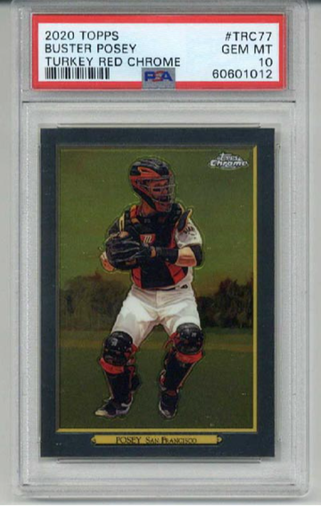 2020 TOPPS TURKEY RED CHROME #TRC77 BUSTER POSEY CARD GIANTS PSA 10 LOW POP RARE