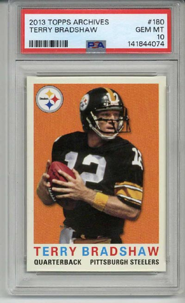 2013 TOPPS ARCHIVES #180 TERRY BRADSHAW CARD STEELERS PSA 10 LOW POP RARE