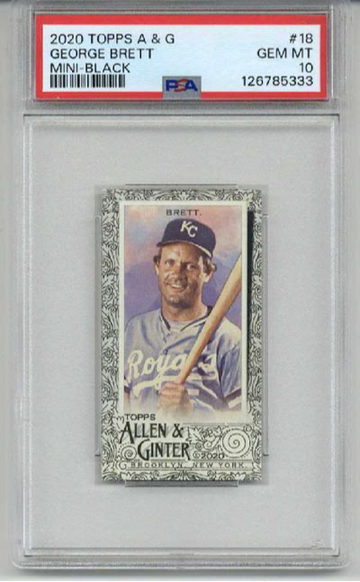 2020 TOPPS ALLEN & GINTER MINI BLACK #18 GEORGE BRETT CARD ROYALS PSA 10 LOW POP