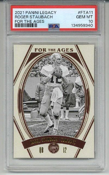 2021 PANINI LEGACY FOR THE AGES #FTA-11 ROGER STAUBACH COWBOYS PSA 10 LOW POP