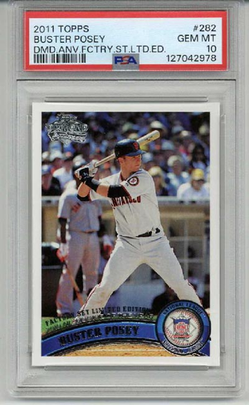 2011 TOPPS DIAMOND ANNIVERSARY FACTORY SET LE #282 BUSTER POSEY PSA 10 LOW POP