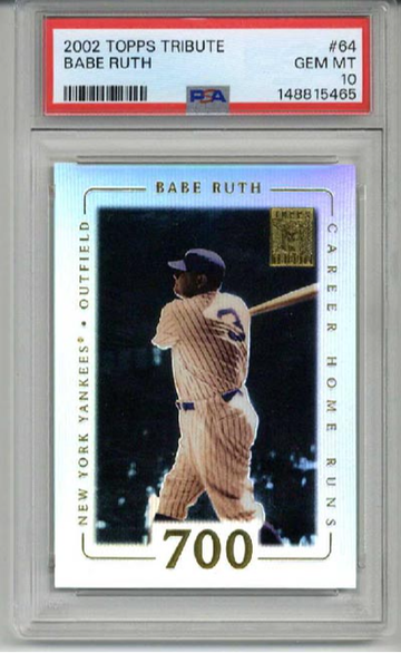 2002 TOPPS TRIBUTE #64 BABE RUTH CARD NEW YORK YANKEES PSA 10 LOW POP VERY RARE