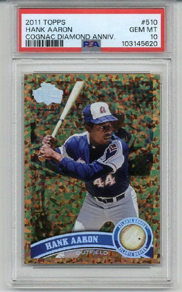 2011 TOPPS COGNAC DIAMOND ANNIVERSARY LEGENDS #510 HANK AARON BRAVES PSA 10 SP