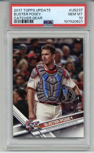 2017 TOPPS UPDATE CATCHER GEAR #US237 BUSTER POSEY GIANTS PSA 10 LOW POP RARE