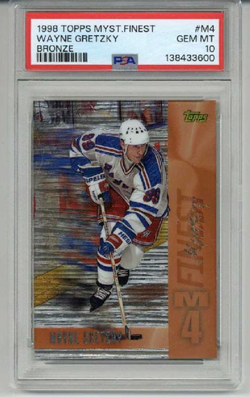 1998 TOPPS MYSTERY FINEST BRONZE #M4 WAYNE GRETZKY RANGERS PSA 10 LOW POP RARE