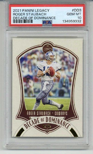 2021 PANINI LEGACY FOR THE AGES #FTA-11 ROGER STAUBACH COWBOYS PSA 10 LOW POP