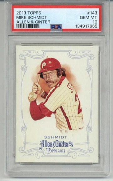 2013 TOPPS ALLEN & GINTER #143 MIKE SCHMIDT CARD PHILLIES PSA 10 LOW POP RARE