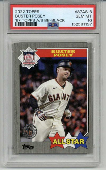 2022 TOPPS 87 TOPPS ALL STAR BASEBALL BLACK BUSTER POSEY GIANTS /299 PSA 10 RARE