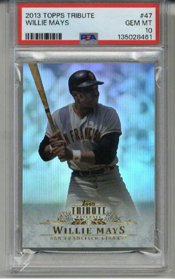 2013 TOPPS TRIBUTE #47 WILLIE MAYS CARD SAN FRANCISCO GIANTS PSA 10 LOW POP RARE
