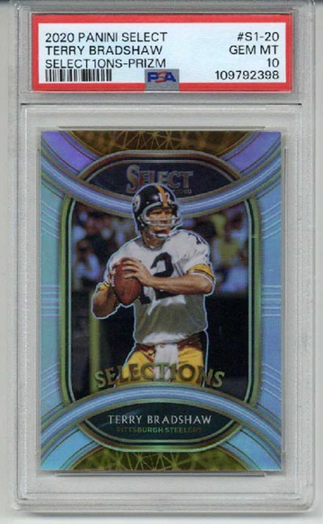 2020 PANINI SELECT SELECTIONS PRIZM #S120 TERRY BRADSHAW STEELERS PSA 10 LOW POP