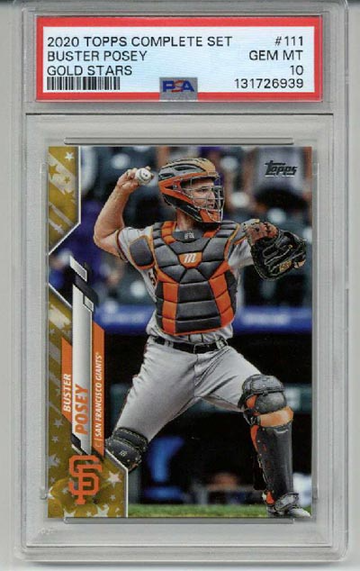 2020 TOPPS COMPLETE SET GOLD STARS #111 BUSTER POSEY GIANTS PSA 10 LOW POP RARE