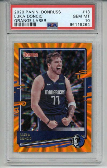 2020 PANINI DONRUSS ORANGE LASER #15 LUKA DONCIC MAVERICKS PSA 10 LOW POP RARE