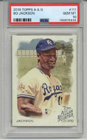 2019 TOPPS ALLEN & GINTER #111 BO JACKSON CARD ROYALS PSA 10 LOW POP VERY RARE