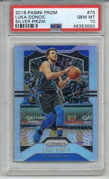 2019 PANINI PRIZM SILVER PRIZM #75 LUKA DONCIC MAVERICKS PSA 10 LOW POP RARE