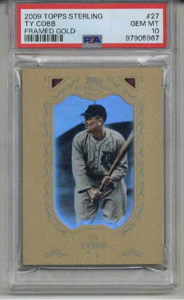 2009 TOPPS STERLING FRAMED GOLD #27 TY COBB CARD TIGERS /5 PSA 10 LOW POP RARE
