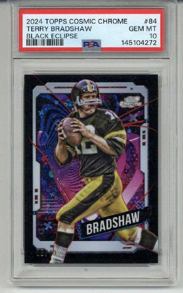 2024 TOPPS COSMIC CHROME BLACK ECLIPSE #84 TERRY BRADSHAW STEELERS /10 PSA 10