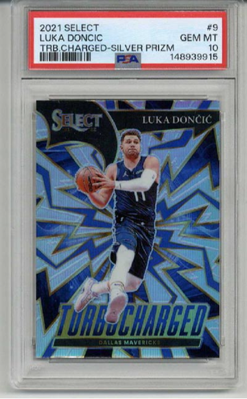 2021 PANINI SELECT TURBO CHARGED SILVER PRIZM #9 LUKA DONCIC MAVERICKS PSA 10