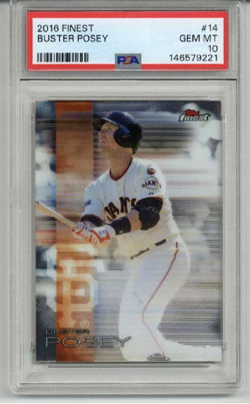 2016 TOPPS FINEST #14 BUSTER POSEY CARD SAN FRANCISCO GIANTS PSA 10 LOW POP RARE