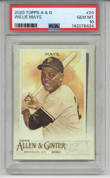2020 TOPPS ALLEN & GINTER #96 WILLIE MAYS CARD GIANTS PSA 10 LOW POP VERY RARE