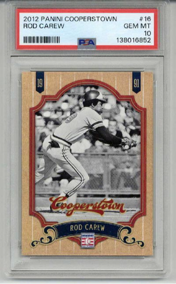 2012 PANINI COOPERSTOWN #16 ROD CAREW CARD MINNESOTA TWINS PSA 10 LOW POP RARE