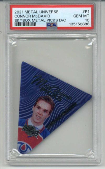 2021 SKYBOX METAL UNIVERSE SKYBOX METAL PICKS DIE CUT #P1 CONNOR MCDAVID PSA 10
