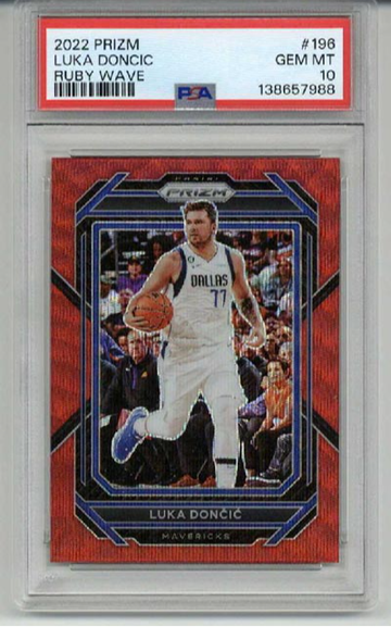 2022 PANINI PRIZM RUBY WAVE #196 LUKA DONCIC DALLAS MAVERICKS PSA 10 LOW POP